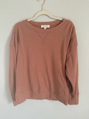 Pink Rose Waffle Knit Pullover Sweater Women - Mauve Pink Size S